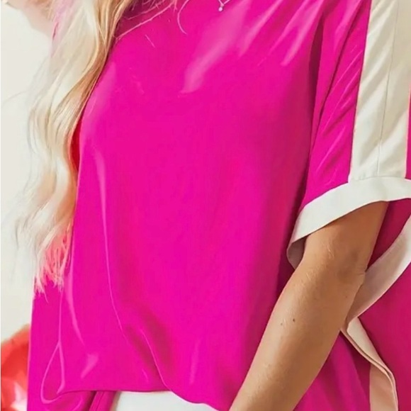 Women's Pink and White Top - Picture 8 of 12